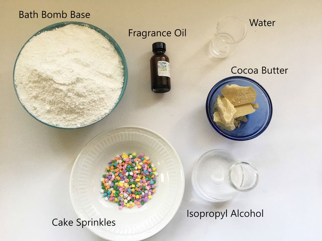 Sugar Cookie Bath Bomb Recipe Tutorial Ingredients