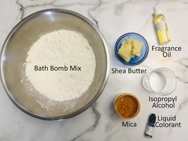 Gold Celebration Bath Bombs Recipe Ingredients