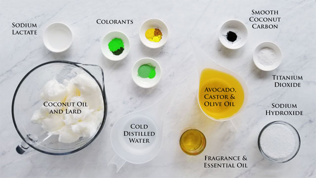 Lemon Drop Swirl Cold Process Soap Recipe Ingredients