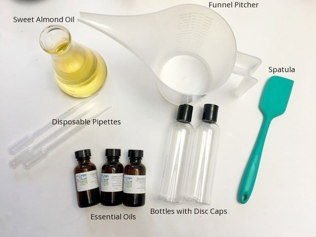 All-Natural Massage Oil Recipe Supplies Ingredients