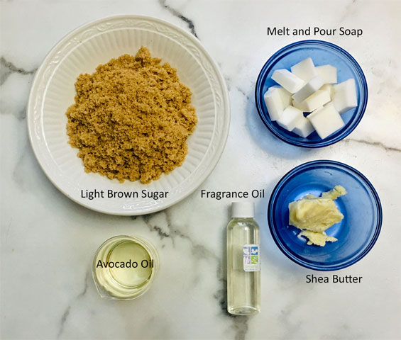 Peach Cobbler Sugar Scrub Cubes Recipe Ingredients