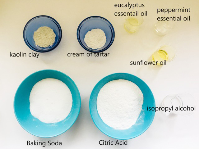 Peppermint & Eucalyptus Shower Tab Recipe Ingredients