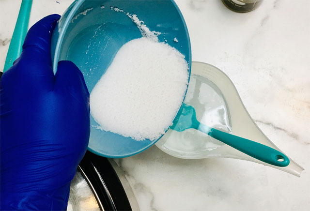 Turquoise Hot Process Soap Recipe Step 1b