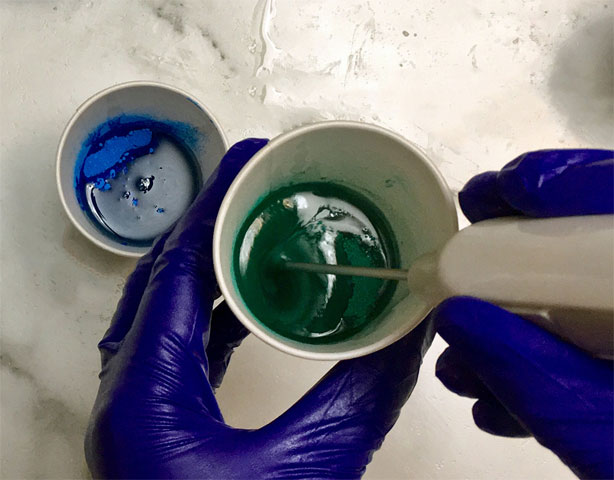 Turquoise Hot Process Soap Recipe Step 3b