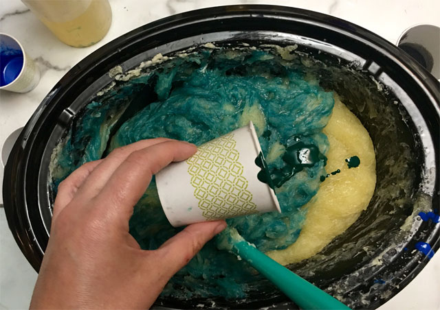 Turquoise Hot Process Soap Recipe Step 5b