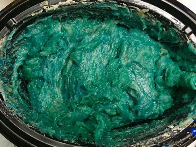 Turquoise Hot Process Soap Recipe Step 5c