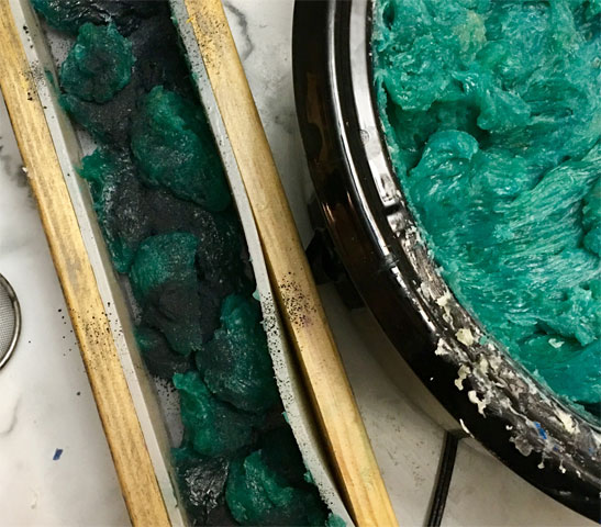 Turquoise Hot Process Soap Recipe Step 5f