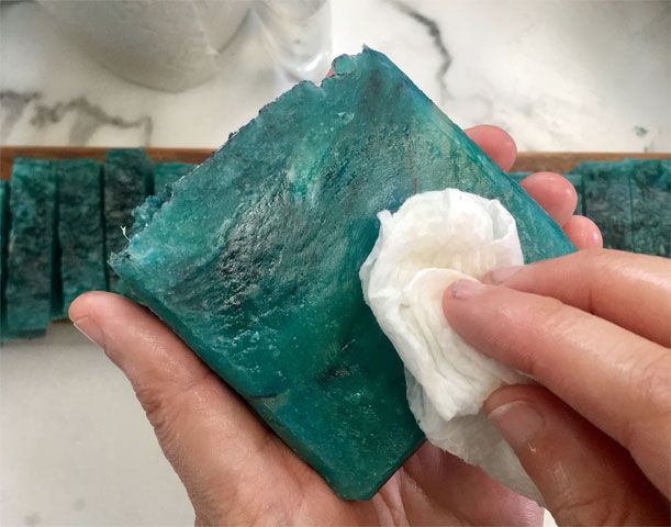 Turquoise Hot Process Soap Recipe Step 6b